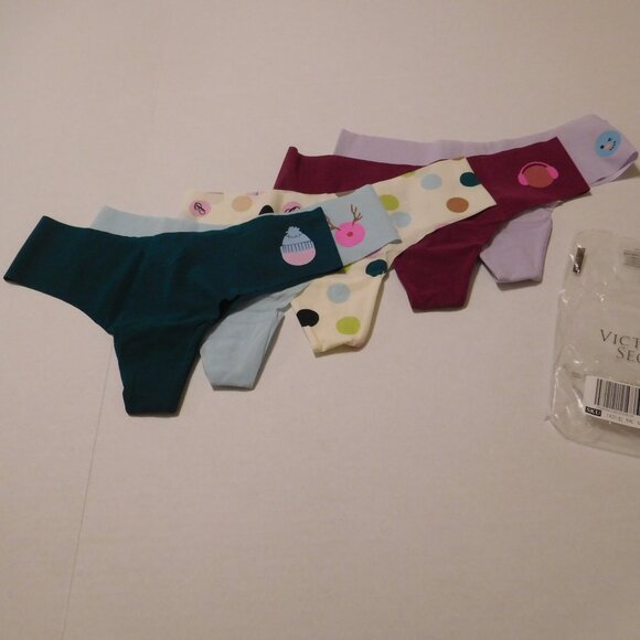 NIP NEW 5 Pairs Pink Victoria's Secret Thong Underwear sz Medium - Picture 1 of 1